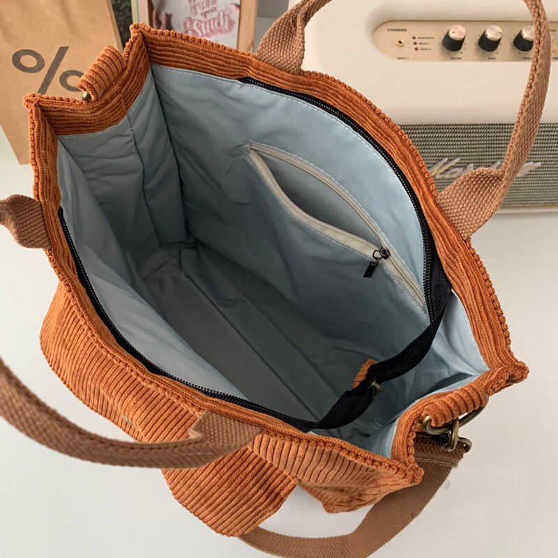 Vintage Style Corduroy Shoulder Bag