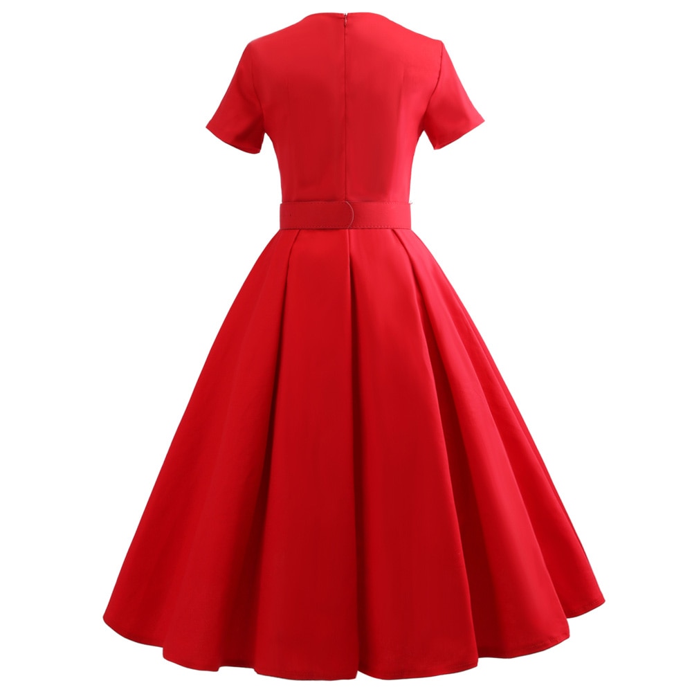Vintage Style Dress With Belt Vintage Style Dress With Belt