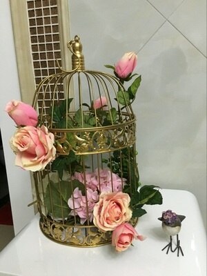 Vintage Style Hanging Bird Cage Decor