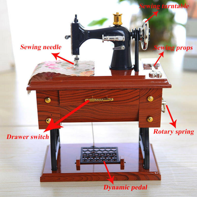 Vintage Style Music Box Sewing Machine