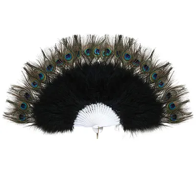 Vintage Style Peacock Feather Fan Vintage Style Peacock Feather Fan