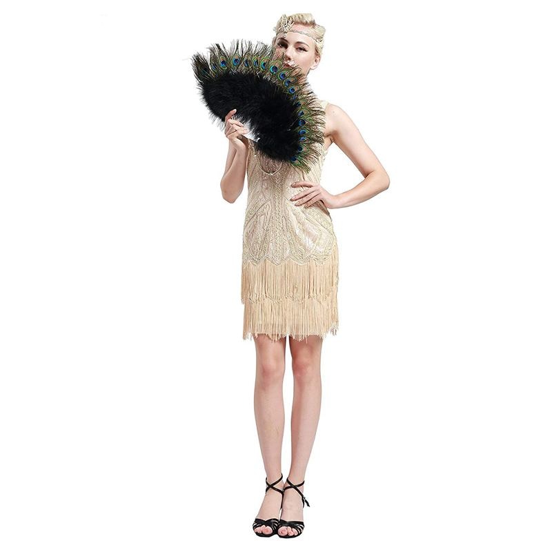 Vintage Style Peacock Feather Fan Vintage Style Peacock Feather Fan