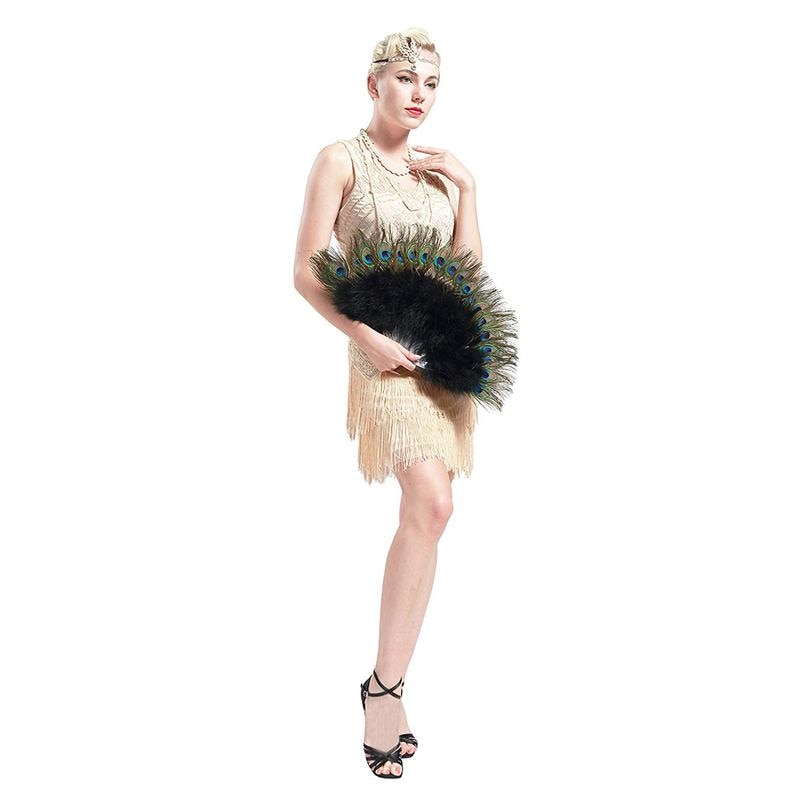 Vintage Style Peacock Feather Fan Vintage Style Peacock Feather Fan