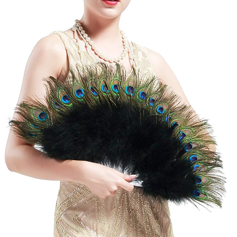 Vintage Style Peacock Feather Fan Vintage Style Peacock Feather Fan