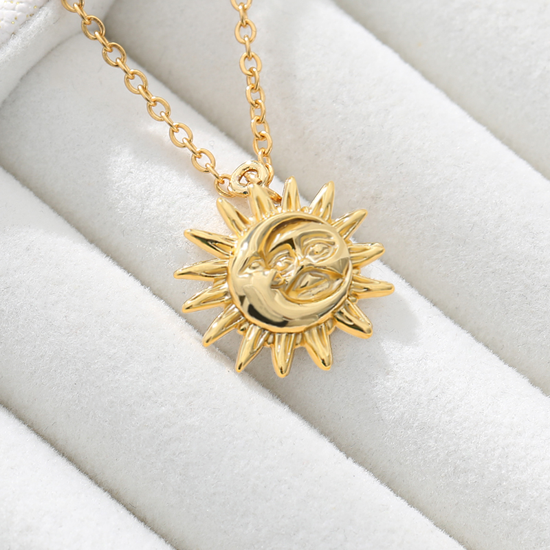 Vintage Style Sun And Moon Pendant Necklace Vintage Style Sun And Moon Pendant Necklace