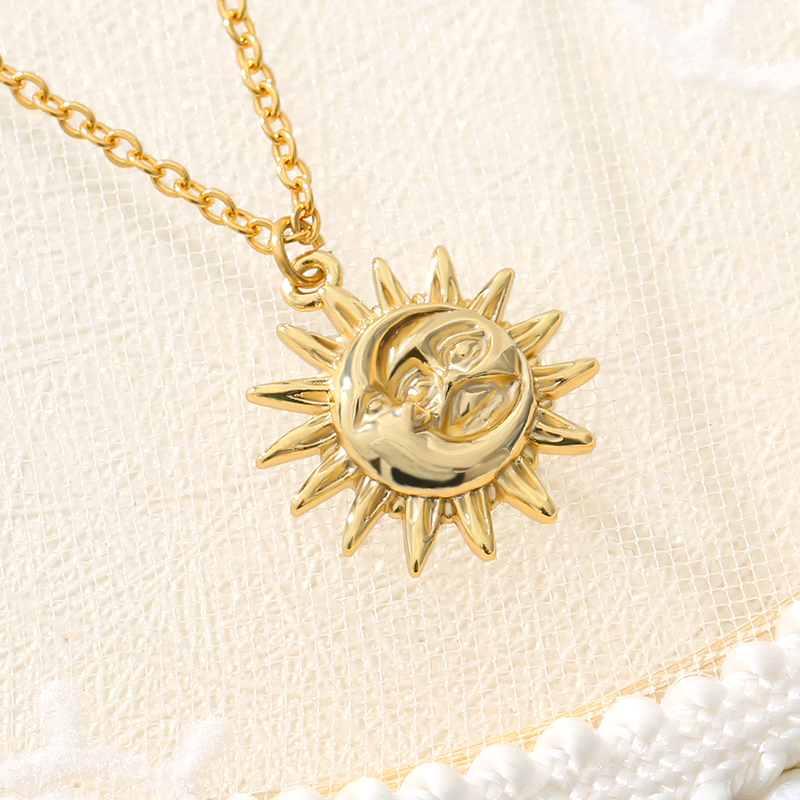 Vintage Style Sun And Moon Pendant Necklace Vintage Style Sun And Moon Pendant Necklace
