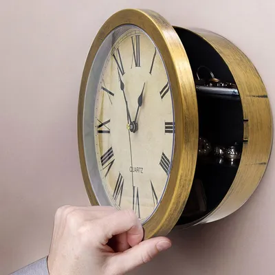 Vintage Style Wall Clock Safe