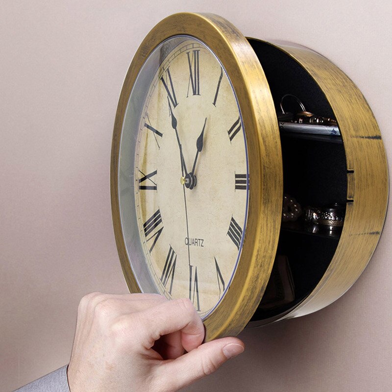 Vintage Style Wall Clock Safe