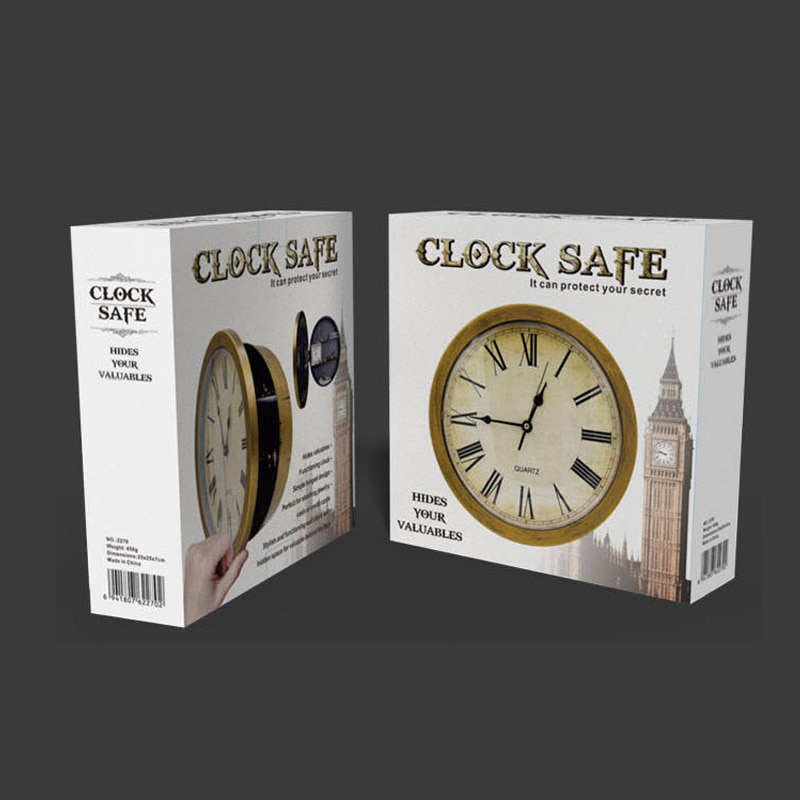 Vintage Style Wall Clock Safe