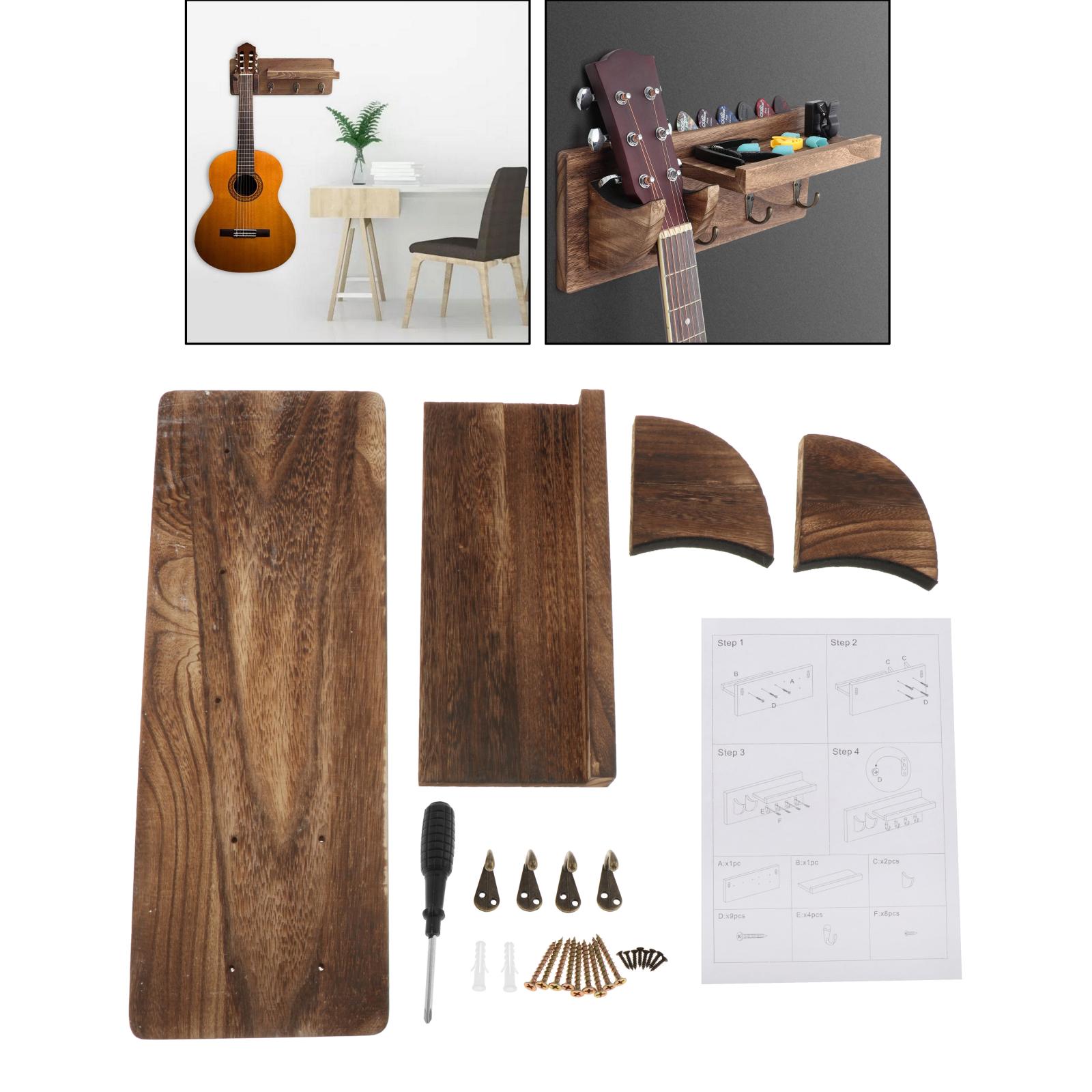 Vintage Style Wooden Guitar Wall Hanger