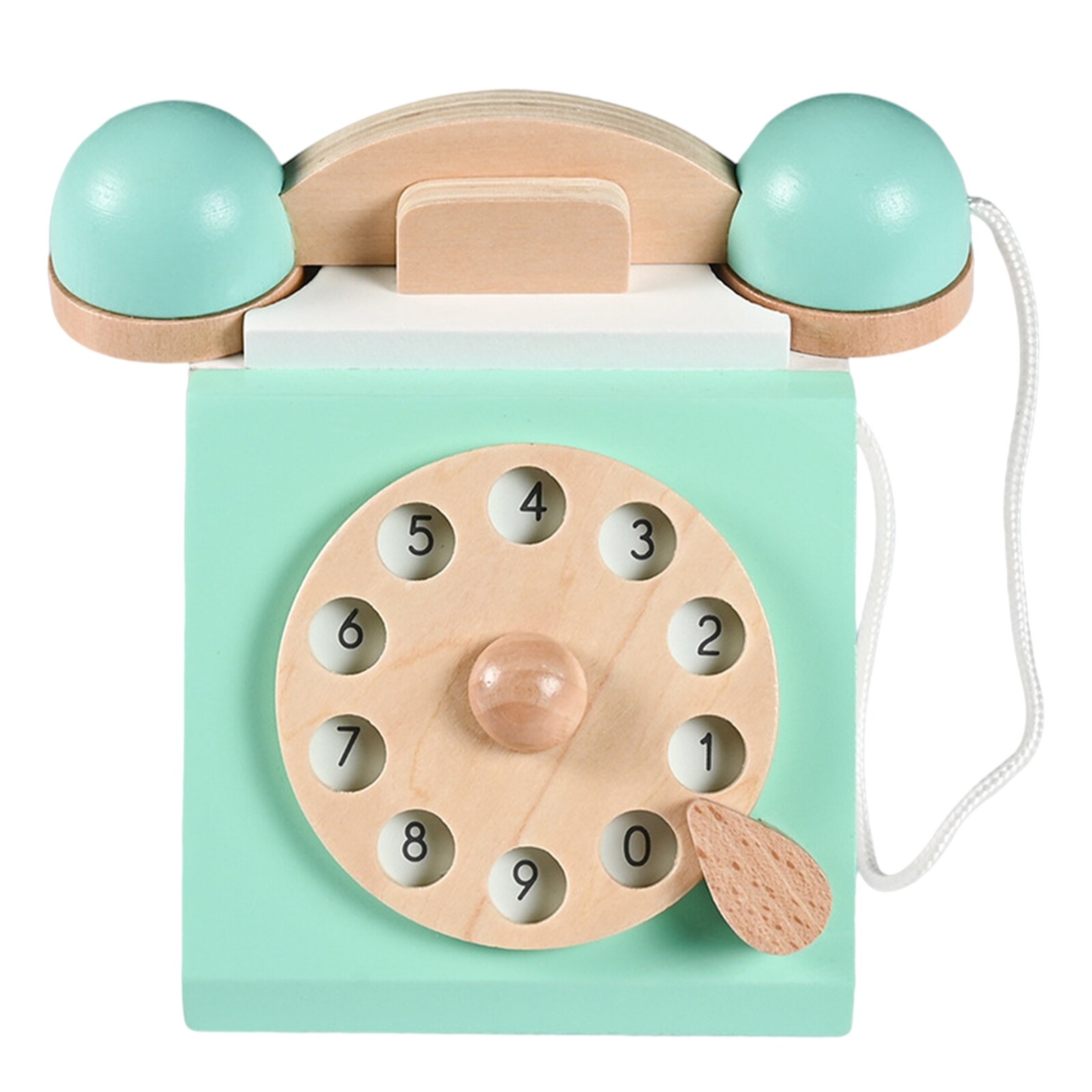 Vintage Style Wooden Toy Phone