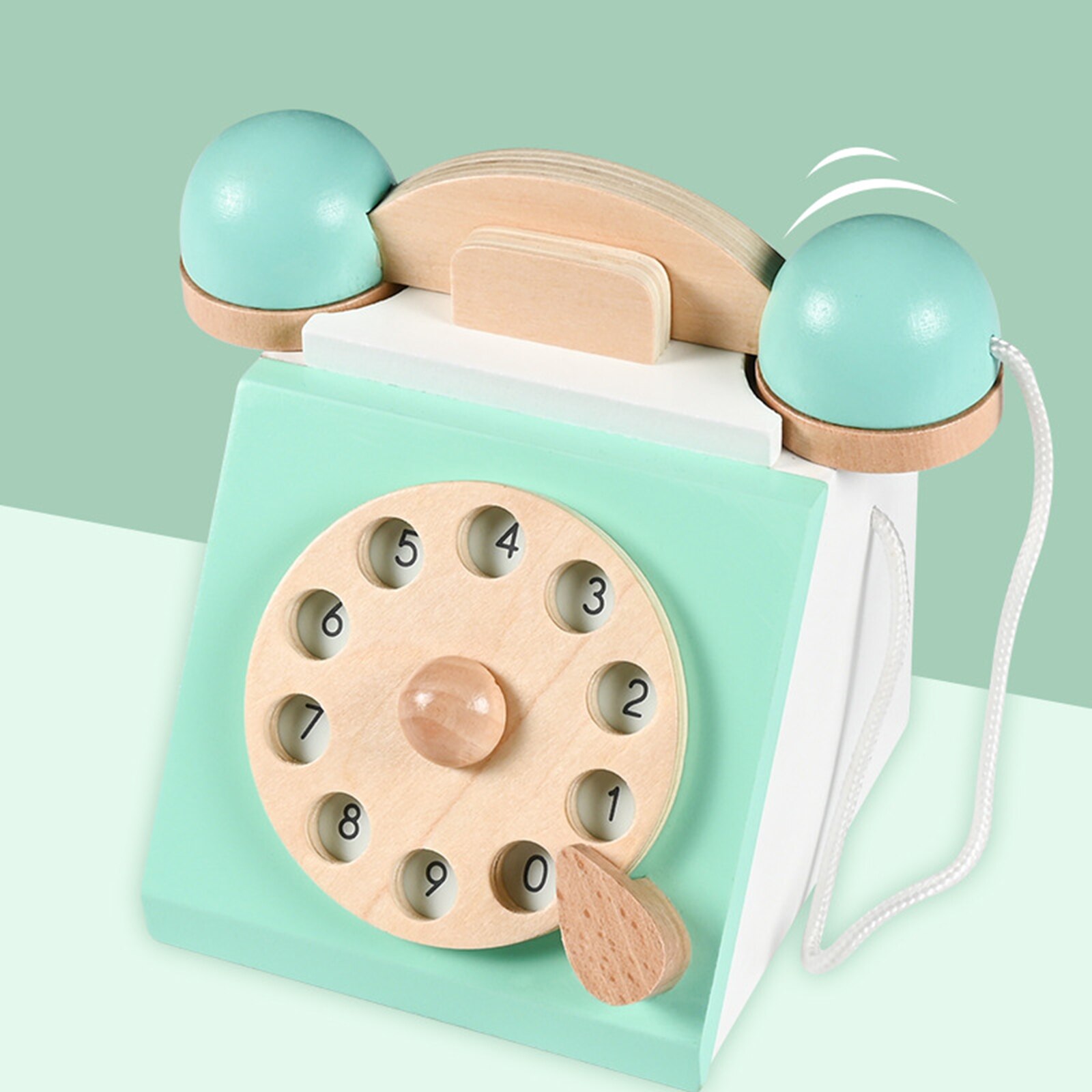 Vintage Style Wooden Toy Phone Vintage Style Wooden Toy Phone