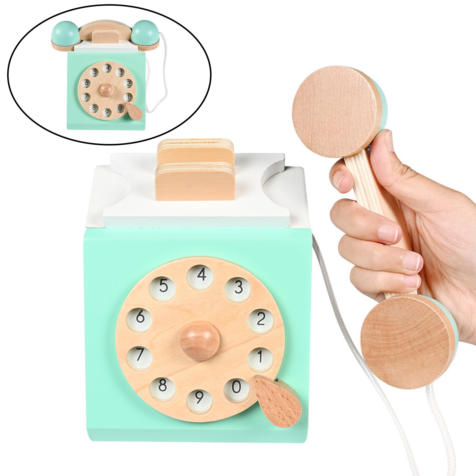 Vintage Style Wooden Toy Phone Vintage Style Wooden Toy Phone