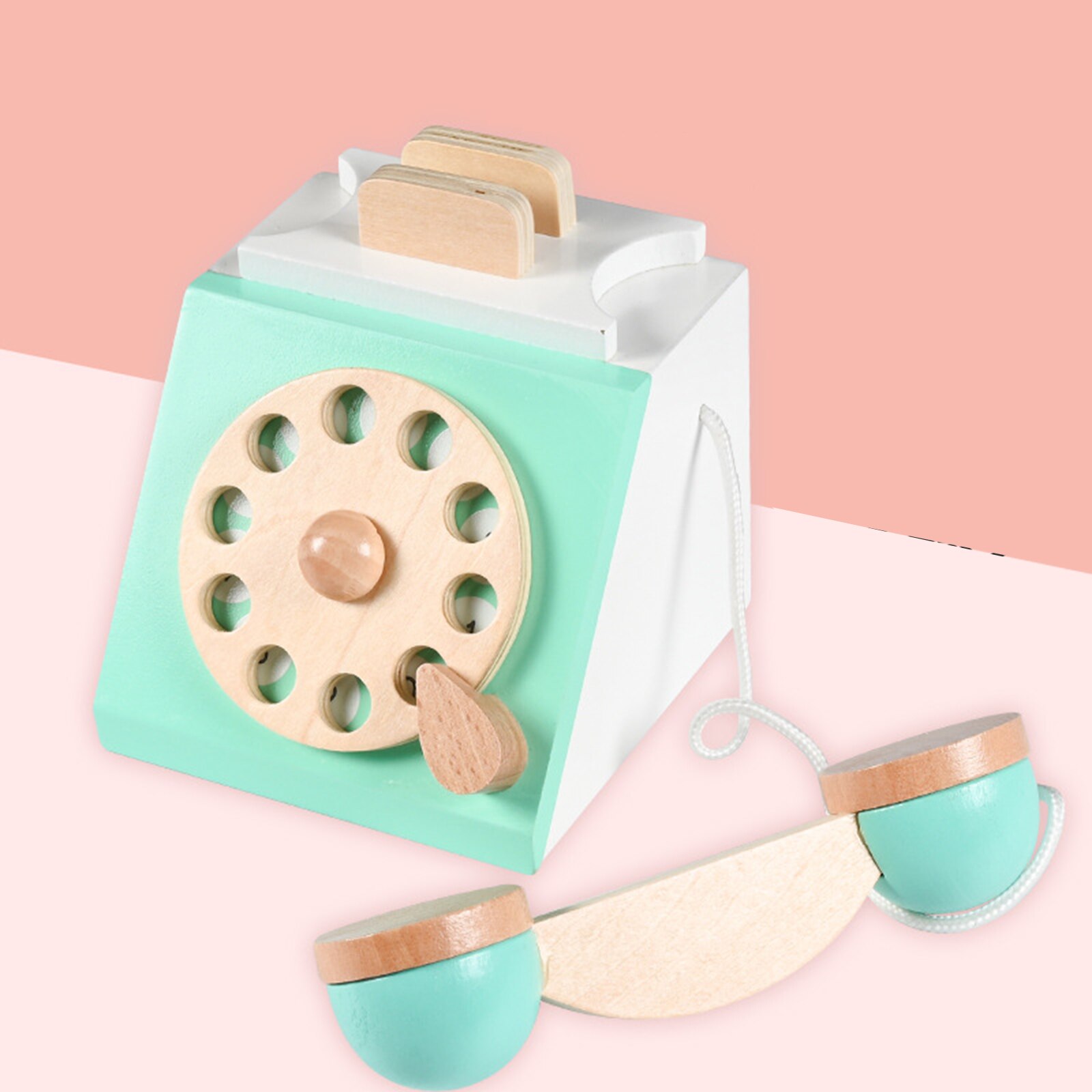 Vintage Style Wooden Toy Phone Vintage Style Wooden Toy Phone