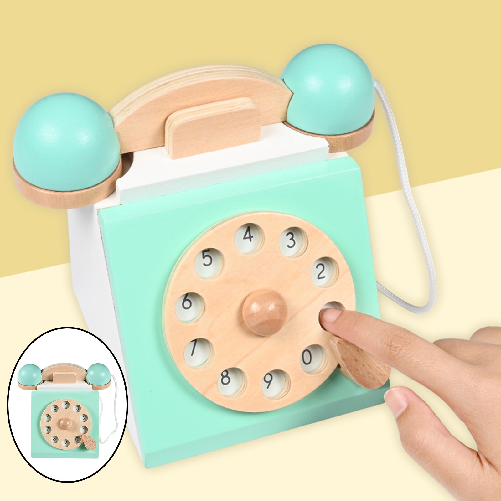 Vintage Style Wooden Toy Phone Vintage Style Wooden Toy Phone