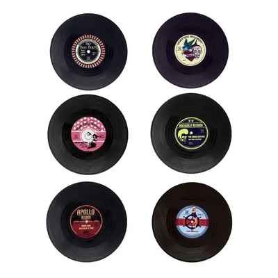 Vintage Vinyl Record Coasters (6pcs) Vintage Vinyl Record Coasters (6pcs)