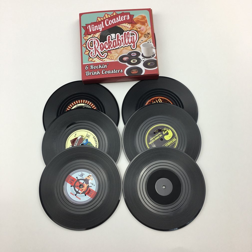 Vintage Vinyl Record Coasters (6pcs) Vintage Vinyl Record Coasters (6pcs)