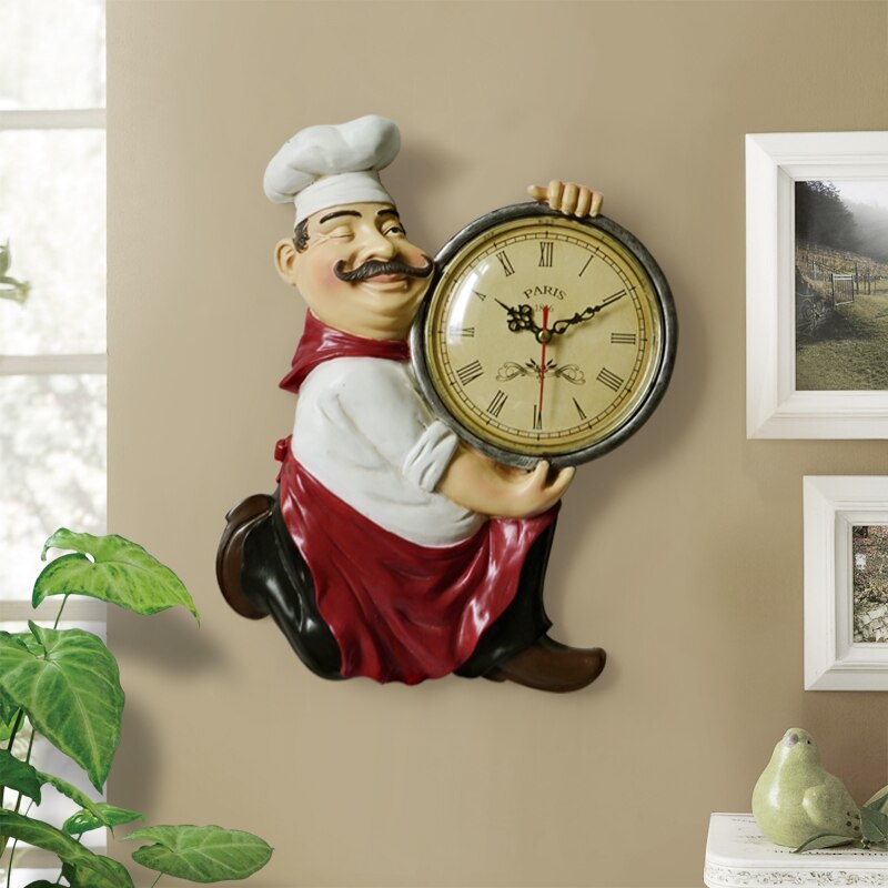 Vintage Wall Clock Chef Design Vintage Wall Clock Chef Design