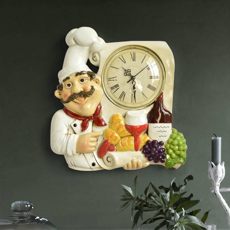 Vintage Wall Clock Chef Design Vintage Wall Clock Chef Design