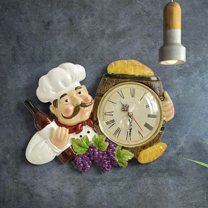 Vintage Wall Clock Chef Design Vintage Wall Clock Chef Design