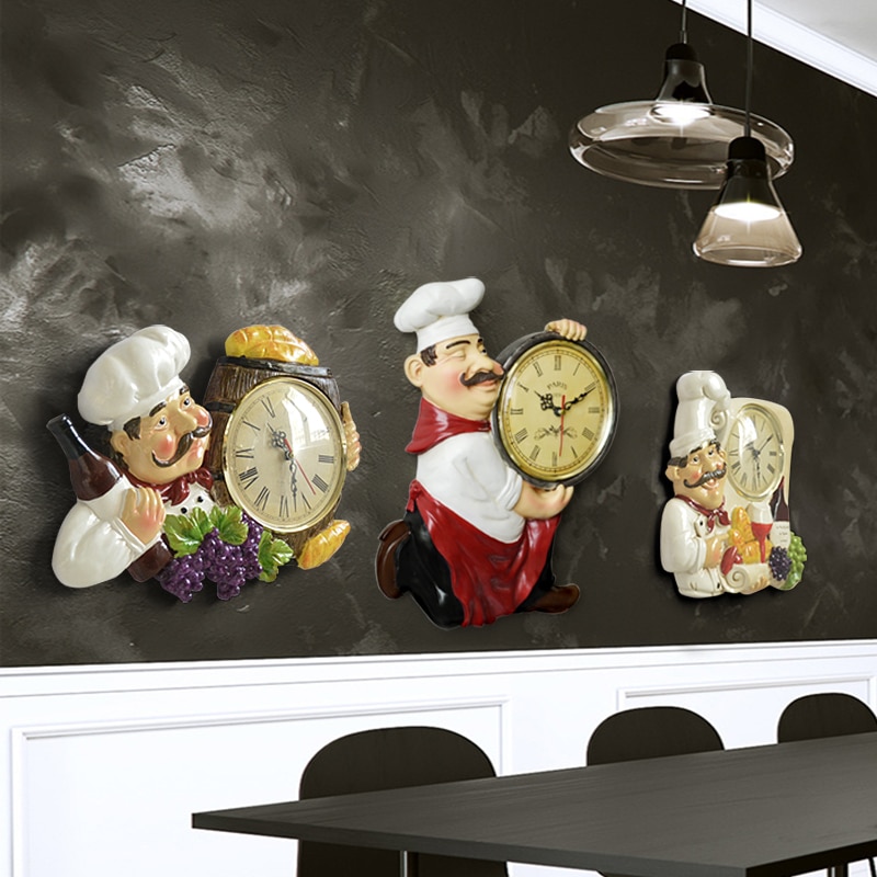 Vintage Wall Clock Chef Design Vintage Wall Clock Chef Design