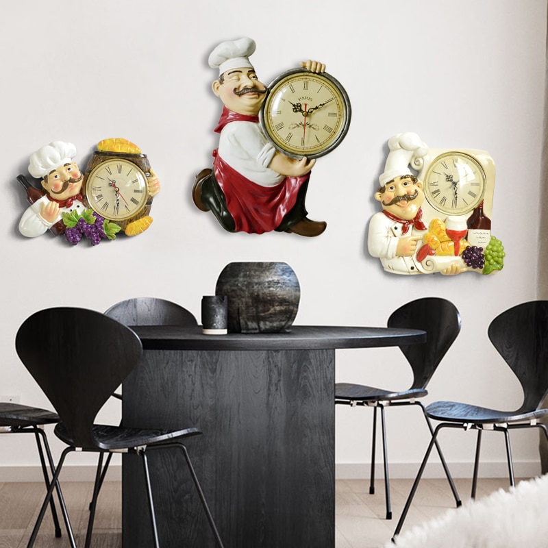 Vintage Wall Clock Chef Design Vintage Wall Clock Chef Design