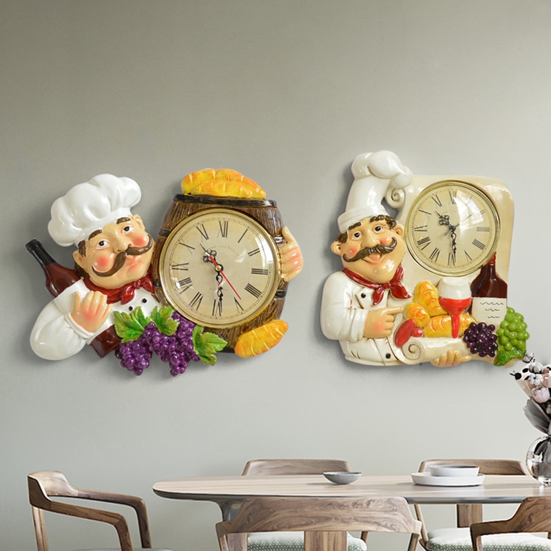 Vintage Wall Clock Chef Design Vintage Wall Clock Chef Design