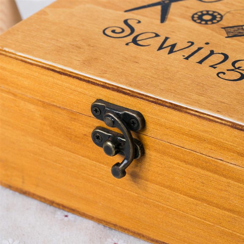 Vintage Wooden Sewing Box Full Kit