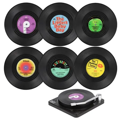 Vinyl Non Slip Record Coasters (6pcs) Vinyl Non Slip Record Coasters (6pcs)
