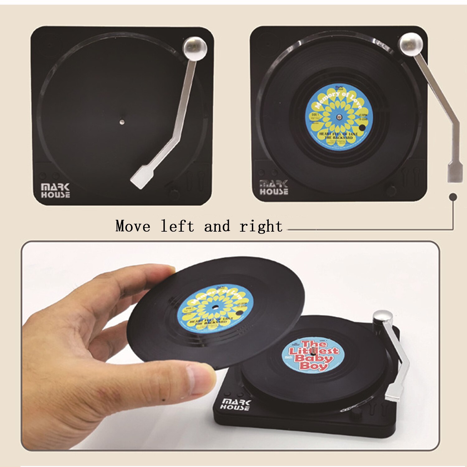 Vinyl Non Slip Record Coasters (6pcs) Vinyl Non Slip Record Coasters (6pcs)