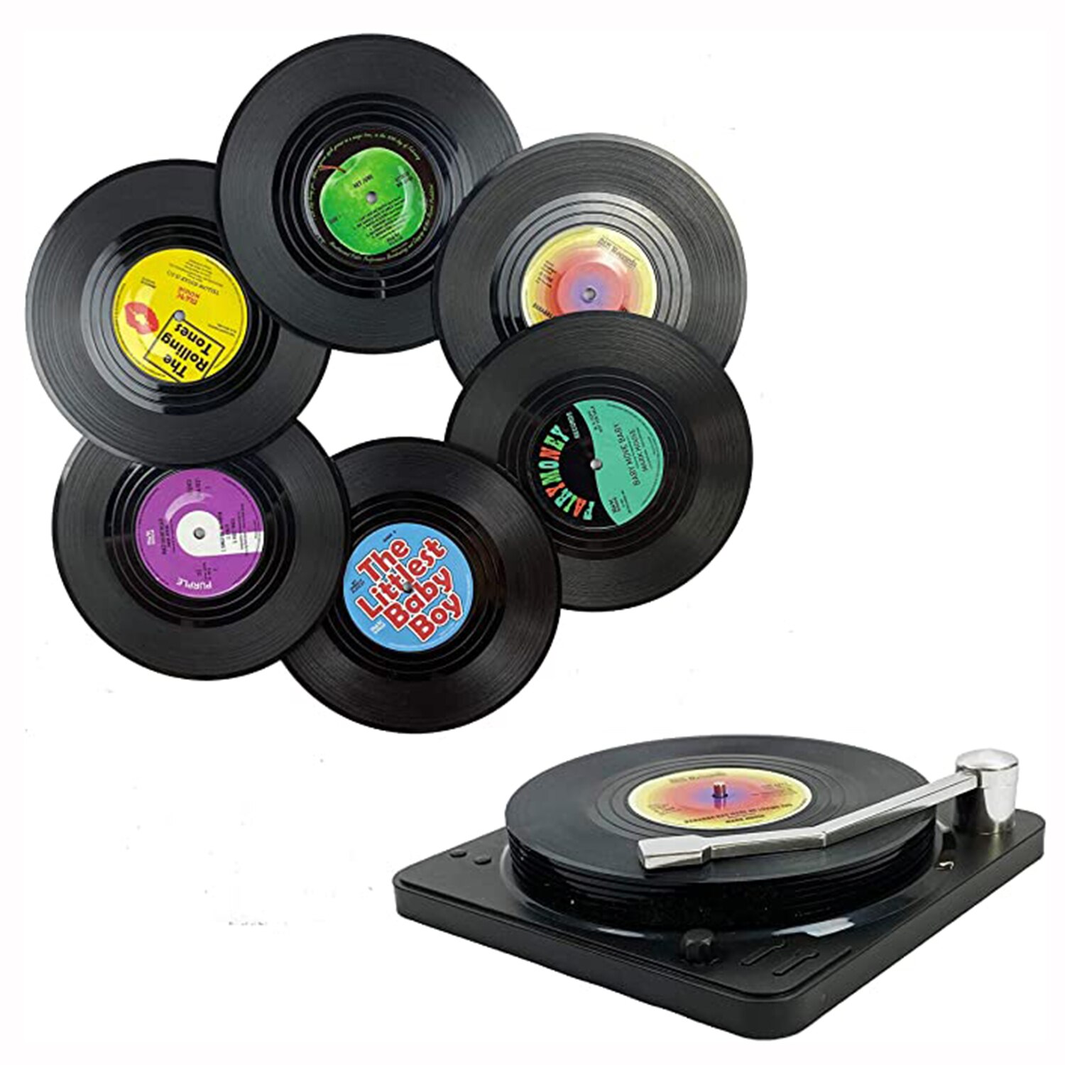 Vinyl Non Slip Record Coasters (6pcs) Vinyl Non Slip Record Coasters (6pcs)