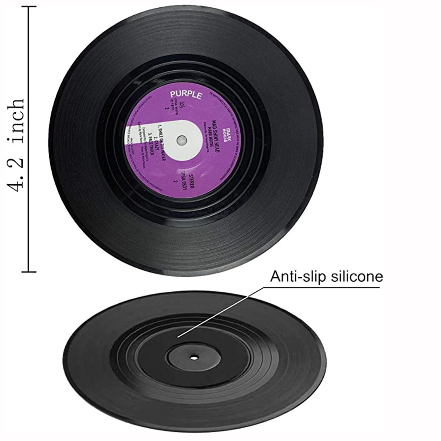 Vinyl Non Slip Record Coasters (6pcs) Vinyl Non Slip Record Coasters (6pcs)