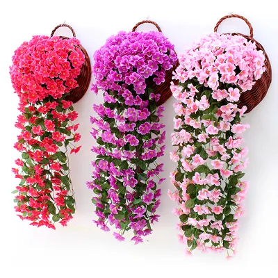 Violet Artificial Flower Party Decoration Simulation Valentine's Day Wedding Wall Hanging Basket Flower Orchid fake