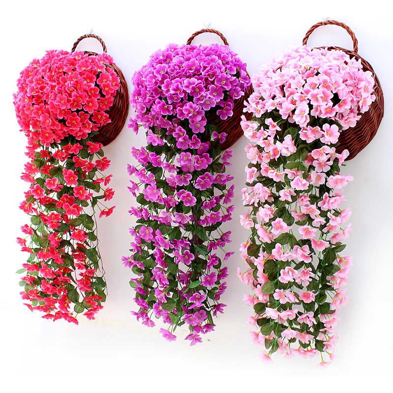 Violet Artificial Flower Party Decoration Simulation Valentine's Day Wedding Wall Hanging Basket Flower Orchid fake
