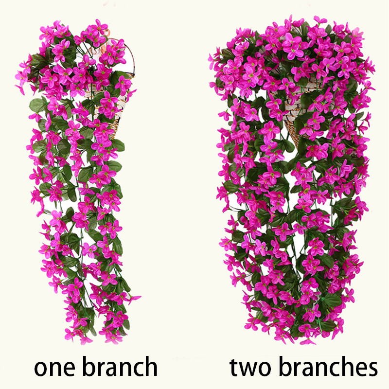 Violet Artificial Flower Party Decoration Simulation Valentine's Day Wedding Wall Hanging Basket Flower Orchid fake