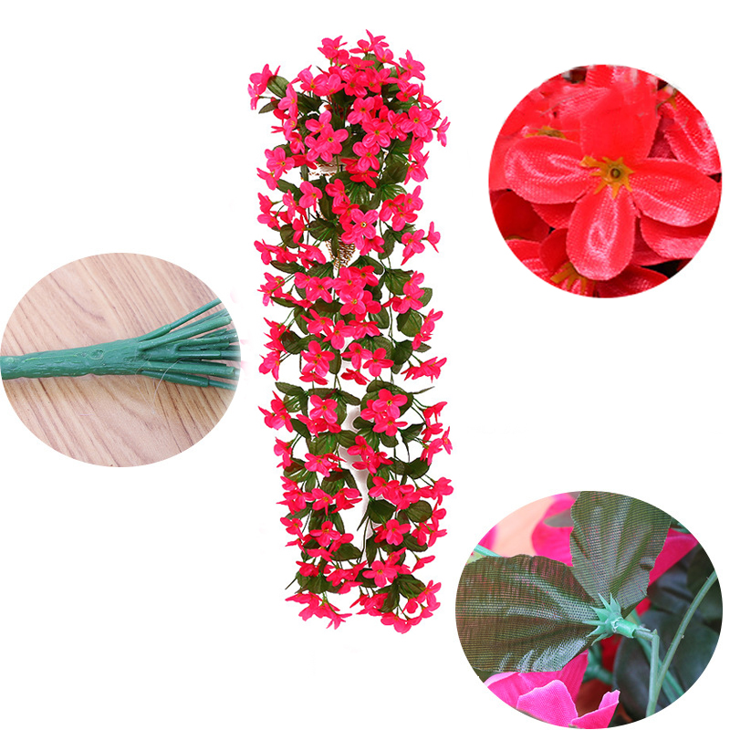 Violet Artificial Flower Party Decoration Simulation Valentine's Day Wedding Wall Hanging Basket Flower Orchid fake