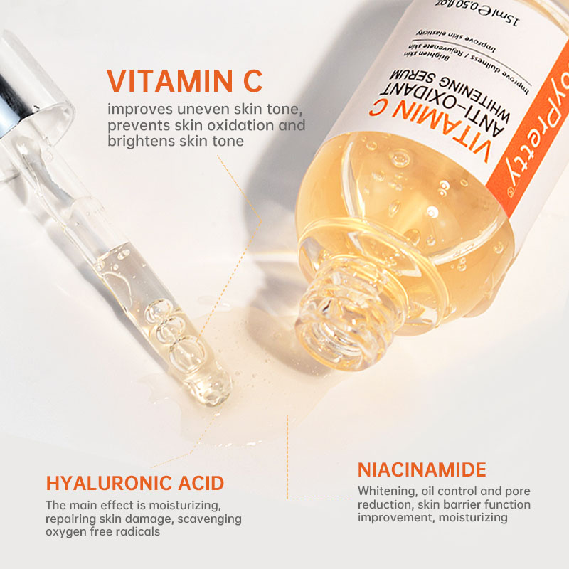 Vitamin C Face Serum Whitening Anti Dark Spot Hyaluronic Acid Facial Essence Skin Care Beauty Health