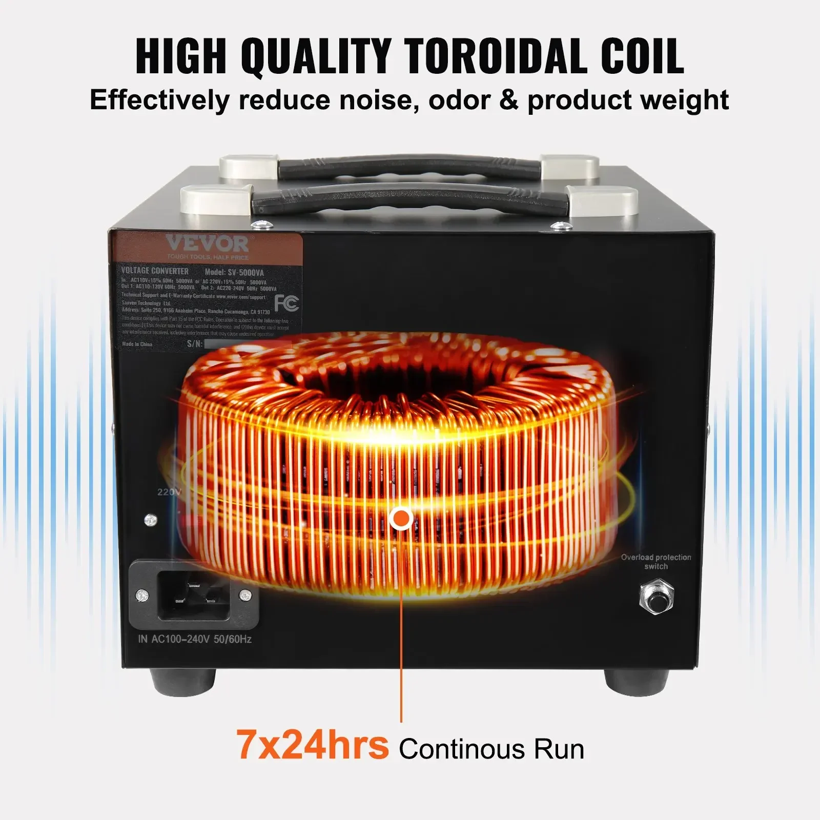 Voltage Converter Transformer 2000W 5000W Heavy Duty Step Up/Down Transformer Convert 110V to 220V and 220V to 110V