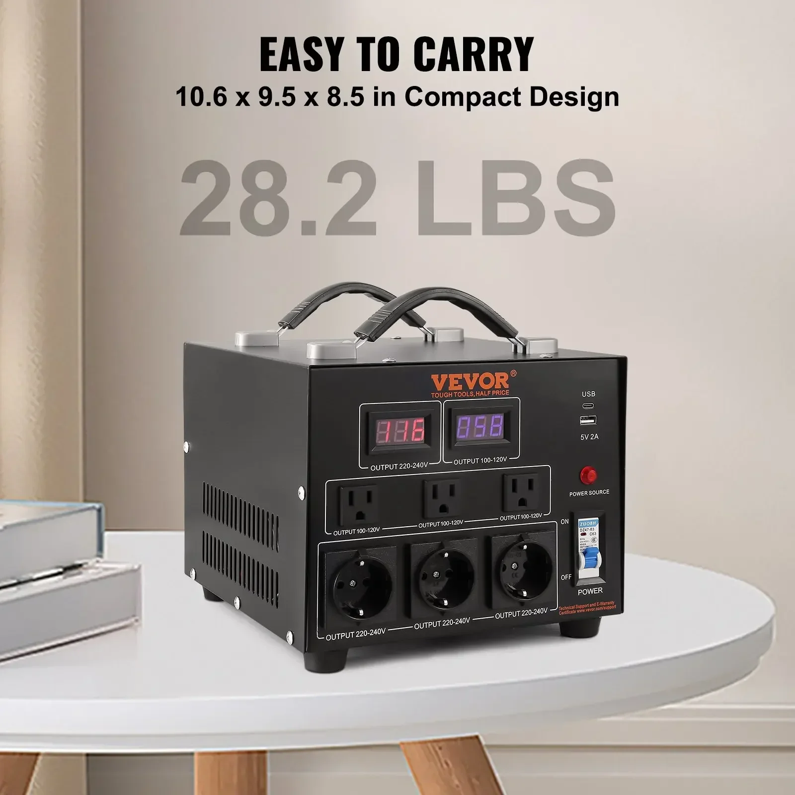 Voltage Converter Transformer 2000W 5000W Heavy Duty Step Up/Down Transformer Convert 110V to 220V and 220V to 110V