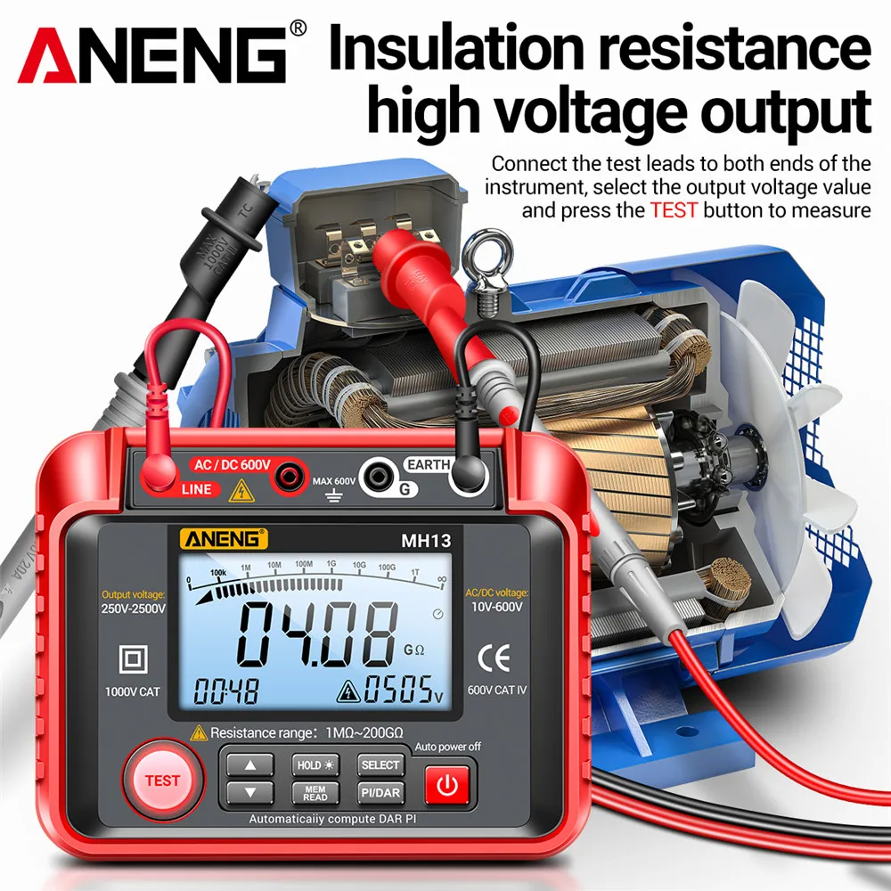 Voltage Tester Digital Multimeter Megometro Insulation Earth High Resistance Meter Tester Megohmmeter Tool Voltage Tester Digital Multimeter Megometro Insulation Earth High Resistance Meter Tester Megohmmeter Tool