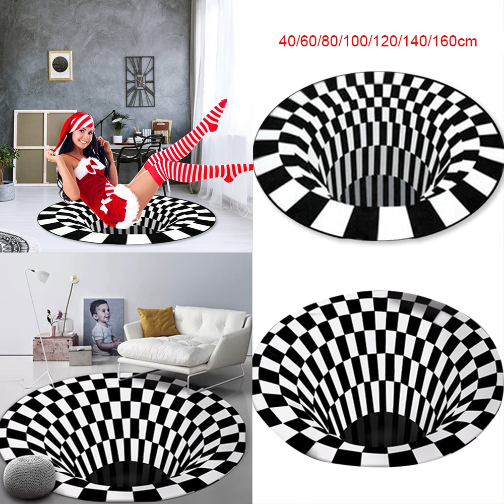 Vortex Illusion Rug 3D Decor Mat Vortex Illusion Rug 3D Decor Mat