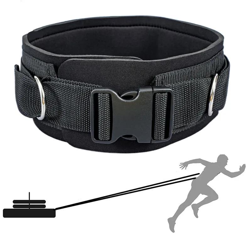 Waist Belt Neoprene Padded Gym Pulley Strap with Rings for Cable Machines Fitness Exercise Speed Agility Resistance