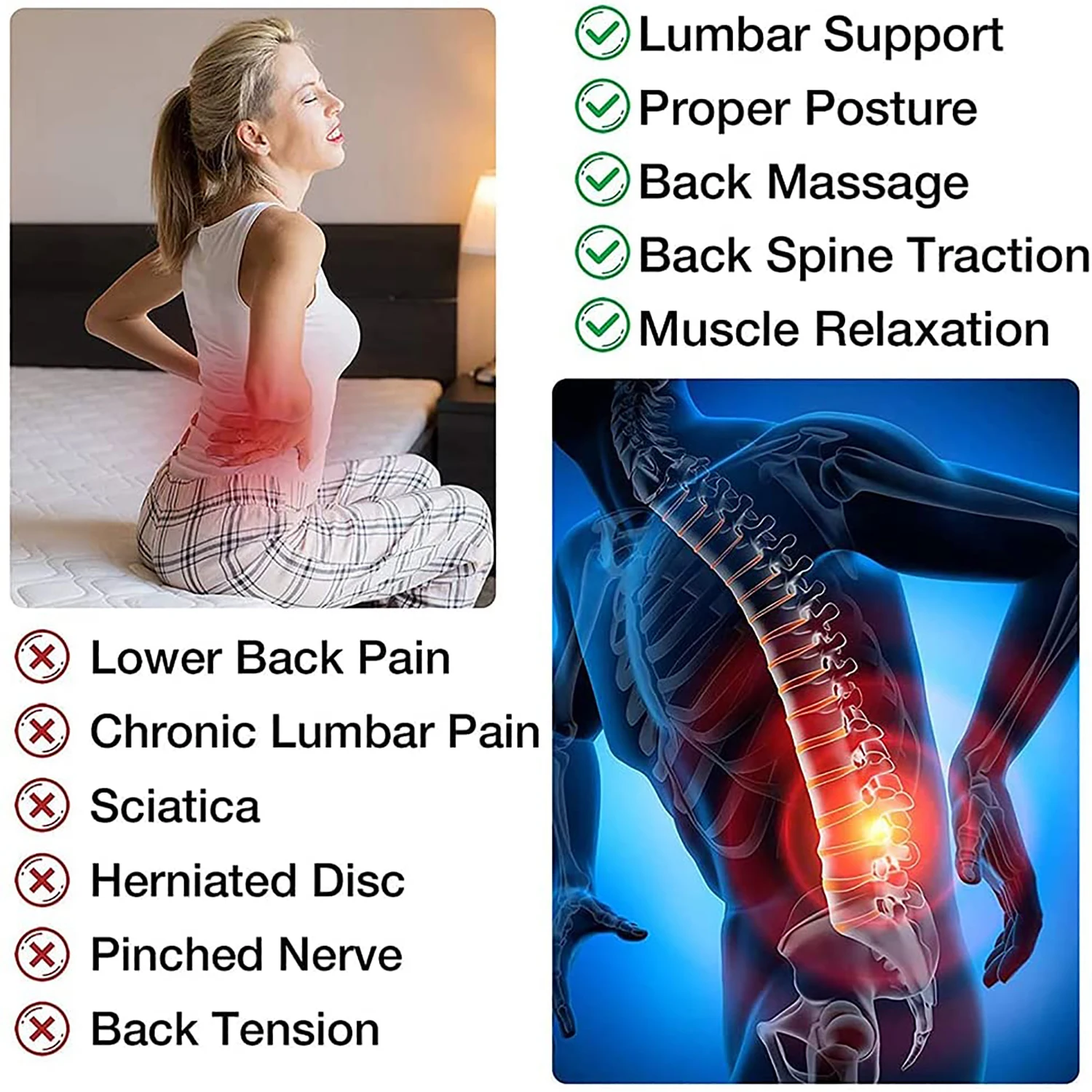 Waist Massager Lumbar Protrusion Acupuncture Lumbar Spine Reliever Spine Lying Cushion Back Stretch Lumbar Spine
