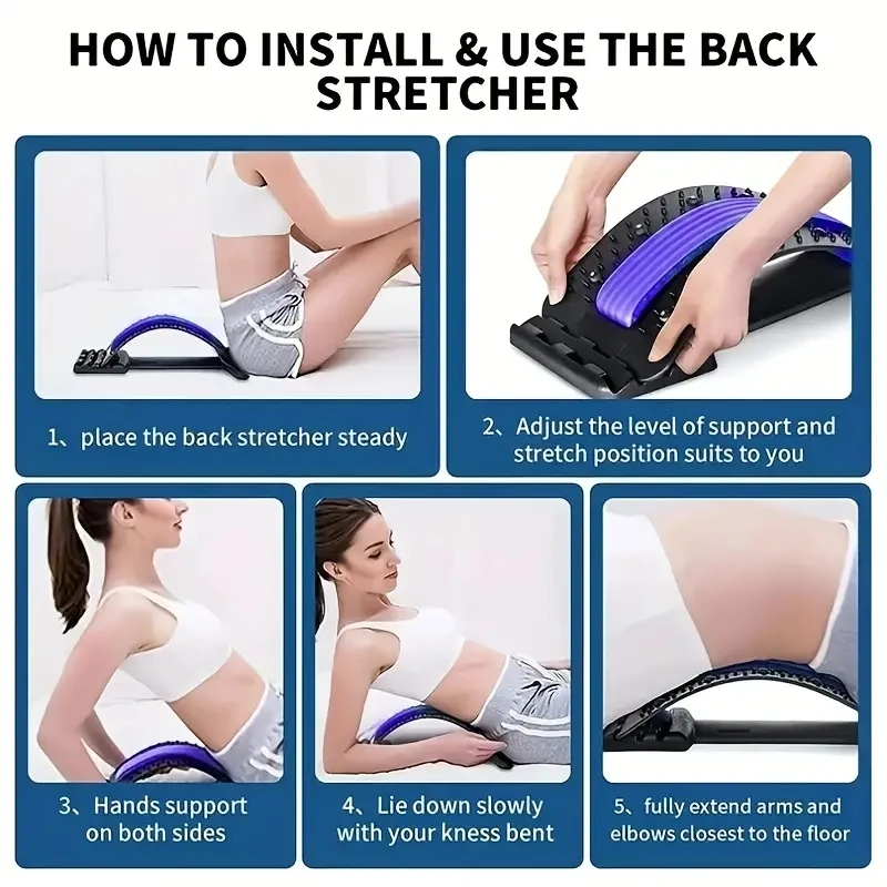 Waist Massager Lumbar Protrusion Acupuncture Lumbar Spine Reliever Spine Lying Cushion Back Stretch Lumbar Spine