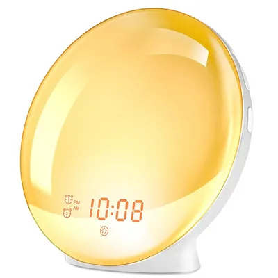 Wake Up Light Alarm Clock with Sunrise/Sunset Simulation Dual Alarms FM Radio Nightlight 7 Colors Natural Sounds Snooze Wake Up Light Alarm Clock with Sunrise/Sunset Simulation Dual Alarms FM Radio Nightlight 7 Colors Natural Sounds Snooze