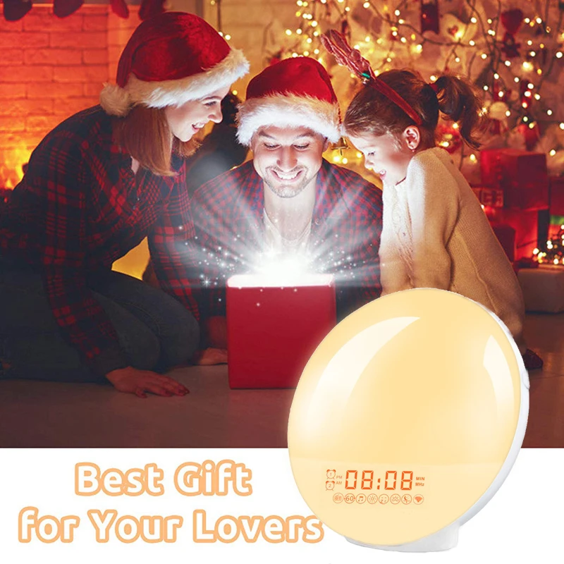 Wake Up Light Alarm Clock with Sunrise/Sunset Simulation Dual Alarms FM Radio Nightlight 7 Colors Natural Sounds Snooze Wake Up Light Alarm Clock with Sunrise/Sunset Simulation Dual Alarms FM Radio Nightlight 7 Colors Natural Sounds Snooze
