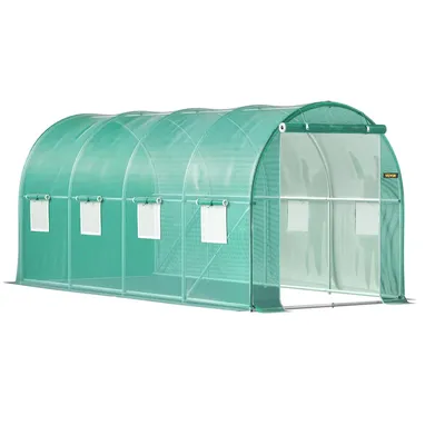 Walk-in Tunnel Greenhouse Galvanized Frame with Waterproof Cover 15x7x7 or 10x7x7 or 20x10x7 or12x7x7 ft Greenhouses