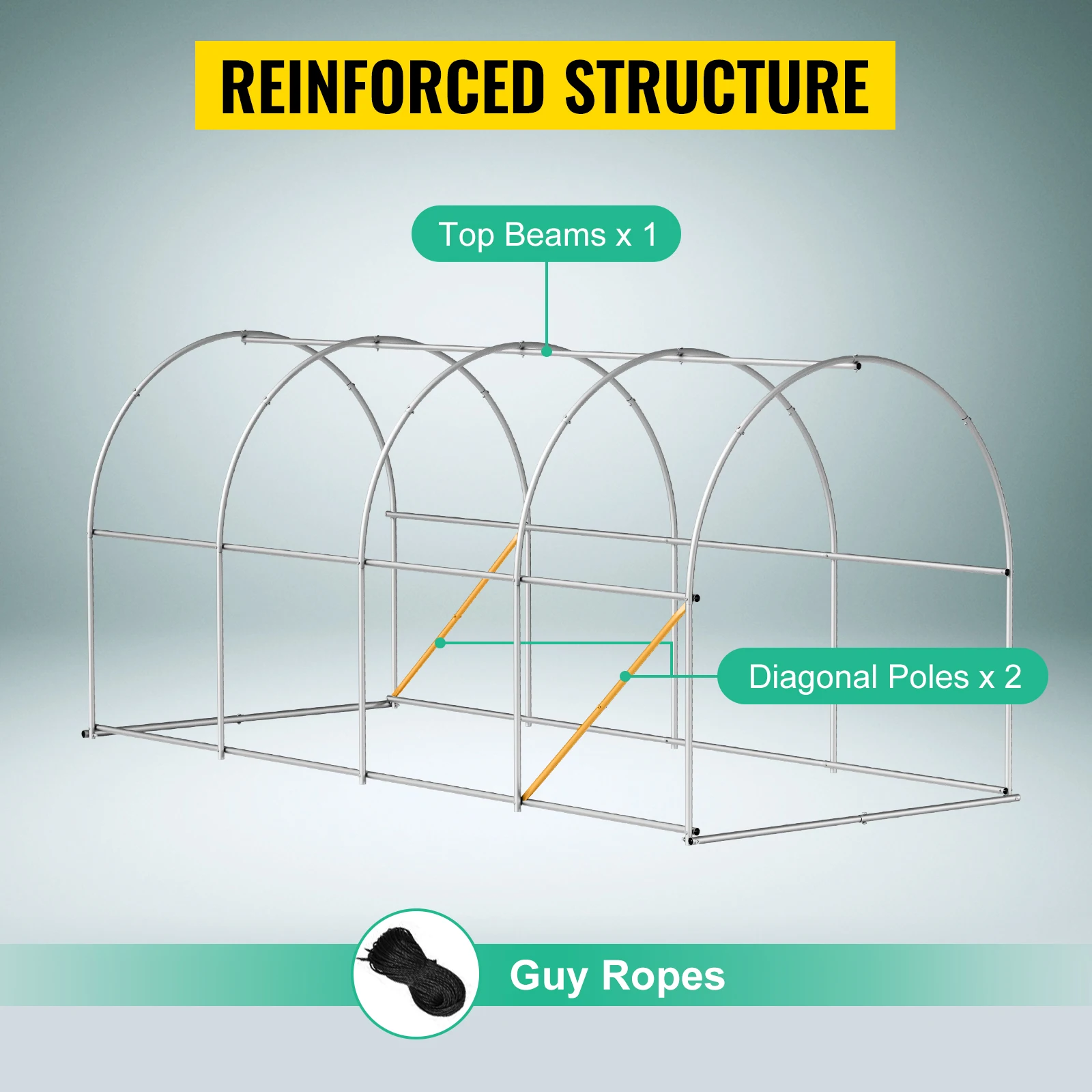 Walk-in Tunnel Greenhouse Galvanized Frame with Waterproof Cover 15x7x7 or 10x7x7 or 20x10x7 or12x7x7 ft Greenhouses
