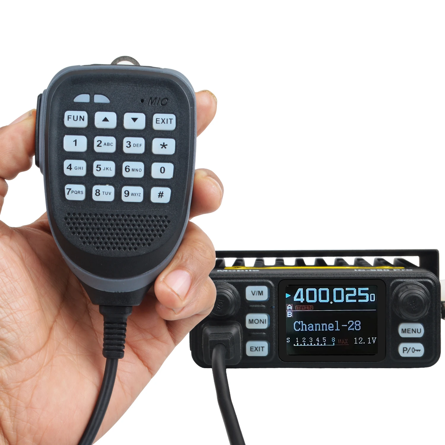 Walkie Talkie IC-980 Pro UHF VHF Dual Band Dual Watch 25W AI Noise Reduction FM Scrambler Vox Mini Mobile Radio