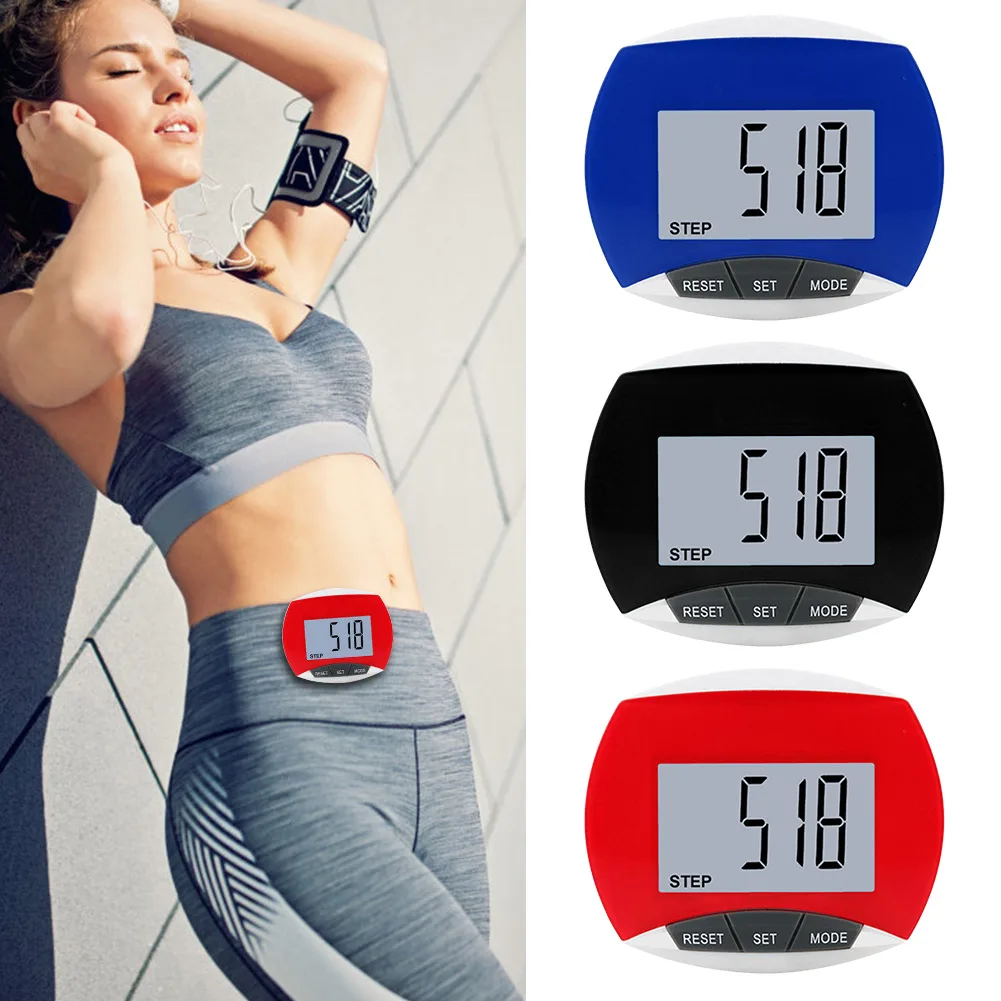 Walking Distance Step Pedometer LCD Display Electronic Running Distance Monitor Multi-Function for Men Women Kids